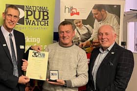 Paul Horton, regional representative for National Pubwatch, Paul Anderton, MALV chairperson, Jeremy Scorer, licensed trade director of for Hospitality Industry Training (HIT)