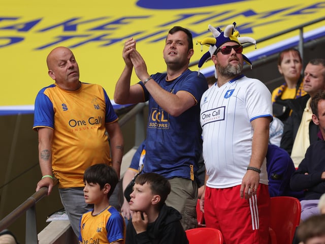 Stags fans enjoy the pre-match atmosphere.