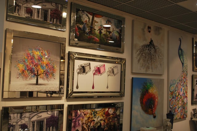 Art on the wall in store.