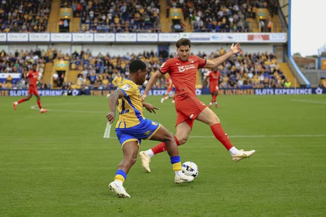 Mansfield Town midfielder Nathan Moriah-Welsh (22) during the Sky Bet League One match against Leyton Orient FC at the One Call Stadium, 23 Aug 2025, Photo credit Chris & Jeanette Holloway / The Bigger Picture.media