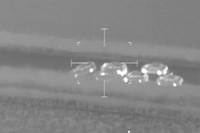 Stolen car recovered with helicopter support