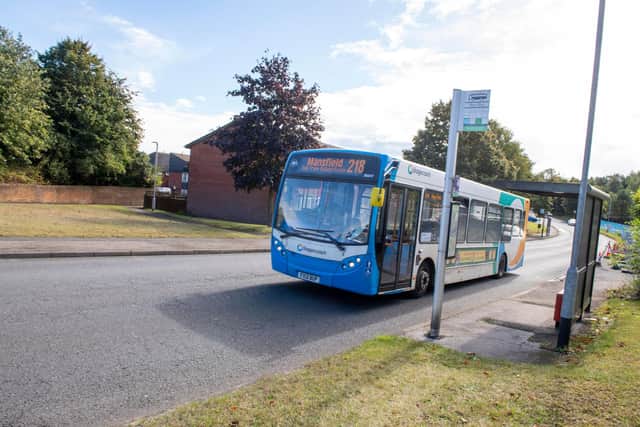 The 218 bus in Mansfield