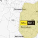 A weather warning for heavy rain is in place across Nottinghamshire this evening