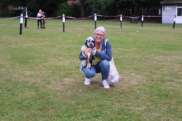 Resident Allison, pictured with her winning dog, Dotty - at the Racecourse Park dog show last August.