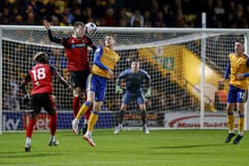 Action from Stags'clash with Hartlepool tonight. Photo by Chris Holloway / The Bigger Picture.media