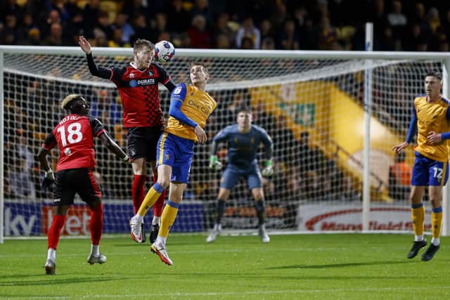 Action from Stags'clash with Hartlepool tonight. Photo by Chris Holloway / The Bigger Picture.media