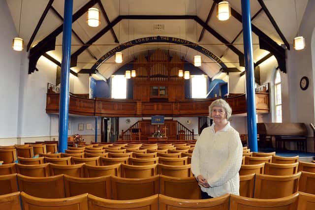 South Normanton's Zion Methodist Church chief steward Freda Ludlam who has served the church for many years. The last church  service was held on Sunday October 3. Residents of the area have been able to visit the church for a few hours this week for one last look inside the building.