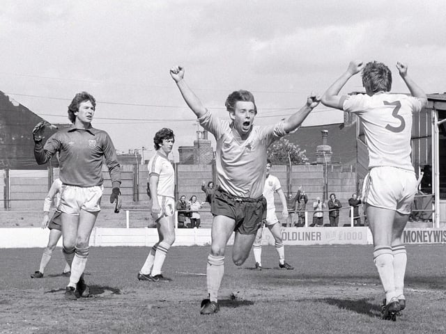Charlie Bell scores against Torquay United.