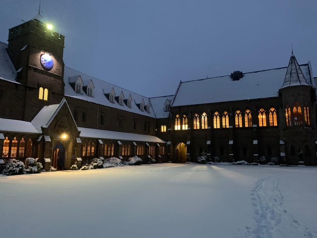 Like a scene from Hogwarts, Glenalmond College, located several miles to the west of the city of Perth, created a scene fit for any festive holywood movie (Photo: Glenalmond College).
