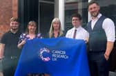L to R from Banner Jones: Harry Dunec, Tina Fisher, Ann Wilson, Jakob Beecham and Alistair Ballard-Martin of Cancer Research UK