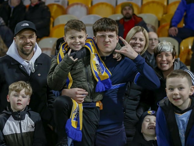 Mansfield Town fans ahead of the draw with Grimsby Town.