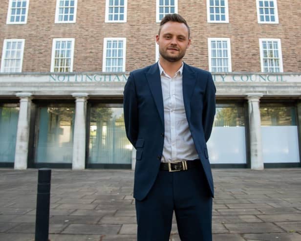 Coun Ben Bradley, Nottinghamshire Council leader, outside County Hall in West Bridgford.