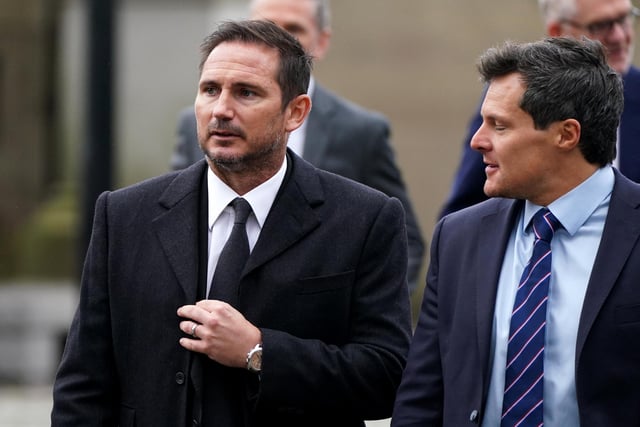 Former Chelsea manager Frank Lampard, who was linked with the recent Rangers managerial vacancy, attends the memorial service at Glasgow Cathedral.