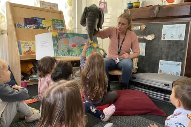 A typically engaging learning session for youngsters at Zoe's Childcare nursery on Dallas Street in Mansfield.,