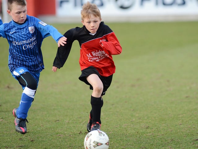 Chad Youth League U10's final between ADASFC Panthers, (red and black) and Derwent Rangers.