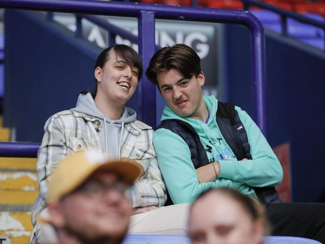 Stags fans at Bolton on Tuesday.