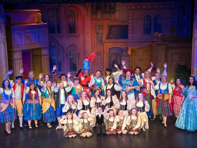 A wonderful photo of the cast of Cinderella after the show in 2018.