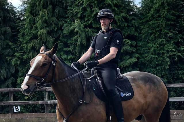 Chief Inspector Clive Collings with horse Hoober, who sadly died last year, during his time as the as the Mounted Unit sergeant in South Yorkshire Police