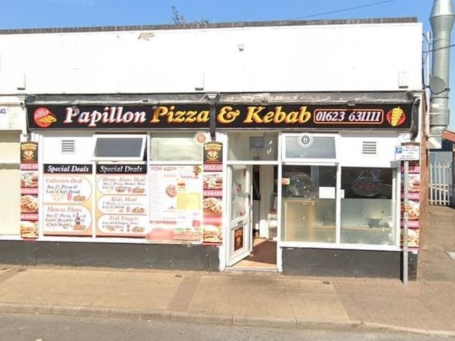 Papillon Pizza & Kebab, Newgate Lane, Mansfield, was given a score of food hygiene rating of just one, meaning major improvement is necessary, after inspection on April 27.