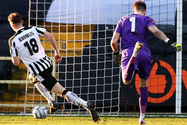 Jimmy Knowles nets for Notts County.