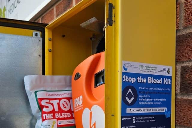 Stop The Bleed kits in defibrillator cabinets across Sutton in Ashfield are being installed