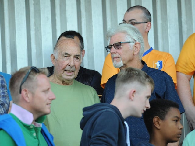 Mansfield Town fans watch the 2-1 win over Sheffield Wednesday on 24 July 2018.