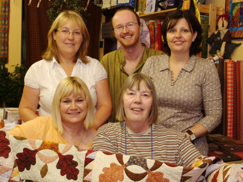 Ollerton, Rufford Avenue, Heath Country Store. Quilting sessions. Picture: Heath Clark (store owner) with staff and members of the sewing group including Pam Margetts, Jane Wilkinson, Maureen Gilford & Mandy Mccauley.