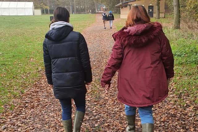 Learners on the local Lawns as part of their wellbeing programme. (Photo by ATTFE College)