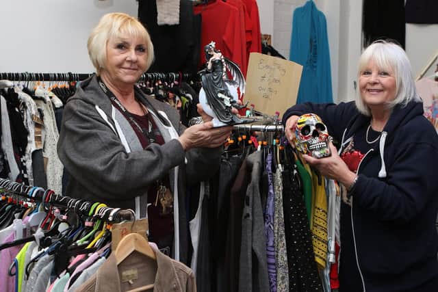 Sandra Marshall and her friend Chris Kenzie inside. Picture: Jason Chadwick.