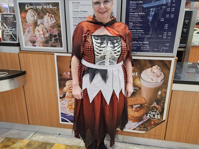 Here is Margaret from Bakers + Baristas, dressed up for the season.