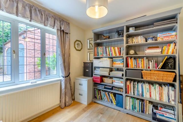 One of the last ground-floor rooms to look at in the £600,000 property is this study or home office, which has an oak floor and faces the front of the house.