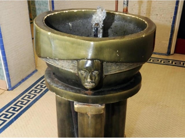 The fountain inside the old Turkish baths.