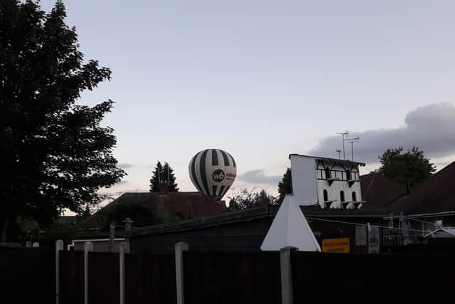 The balloon narrowly missed rows of houses before landing