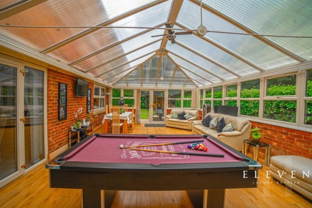 Challenge your friends to a game of pool in the conservatory.