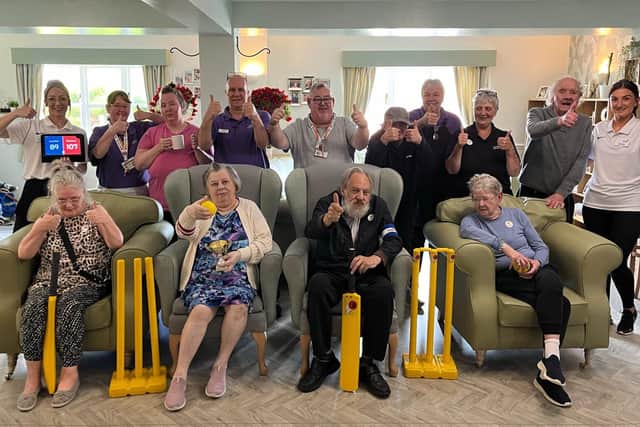 Rise activity leaders with residents and staff at the Oakdene Care Centre in Stacey Road, Mansfiel