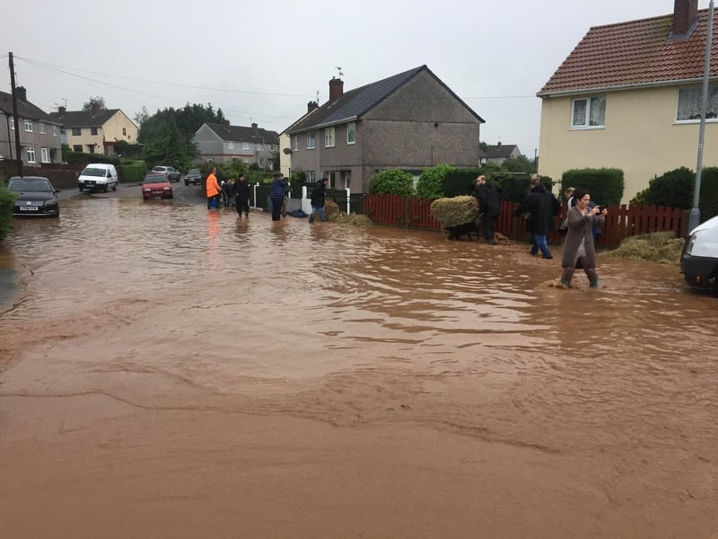 Residents of Tudor Crescent, Rainworth were knee-deep in water after heavy rain and storms, in 2016