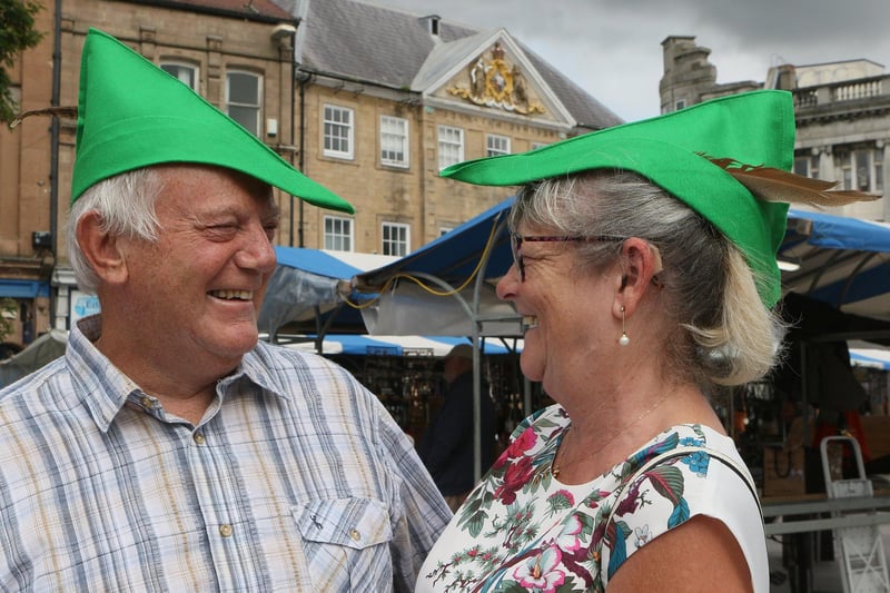 Terry and Jackie Newby embracing the Robin Hood theme.