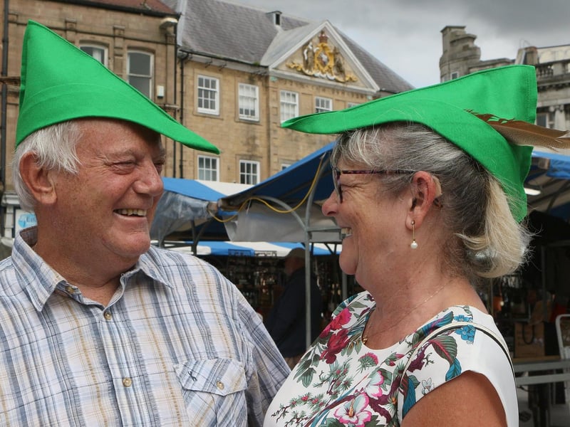 Terry and Jackie Newby embracing the Robin Hood theme.