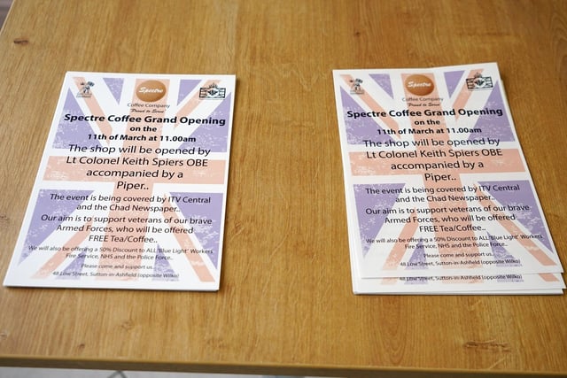 And finally, a quick glance at the menu for the opening ceremony, which has now been switched from March 11 to Saturday, March 18. Lt Col Keith Spiers, of the Army, will be joined by piper Stuart Gullen, of the Pleasley-based Seaforth Highlanders band, and it is hoped that as many armed forces veterans as possible will be there.