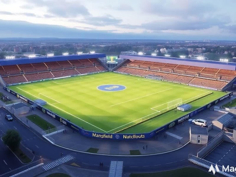 This is just one of the stunning options of how Mansfield Town's One Call Stadium could look in 2050, according to AI.