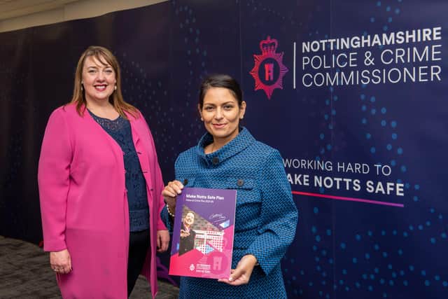 Police and Crime Commissioner, Caroline Henry, and The Home Secretary, Rt Hon Priti Patel MP