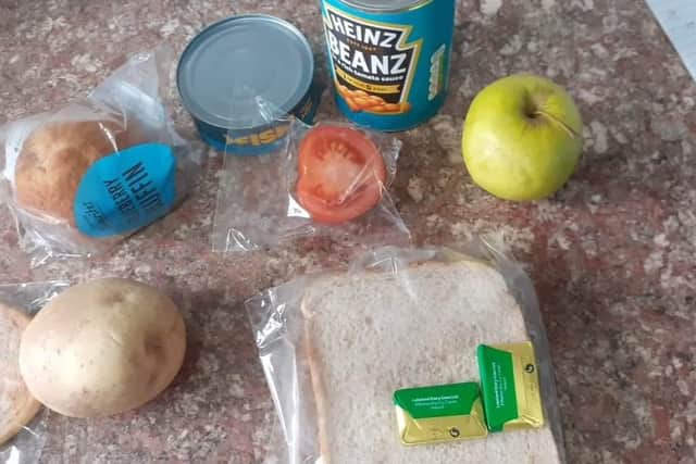 Dinner with half a tomato which it is claimed was sent out for a 14-year-old girl for a week