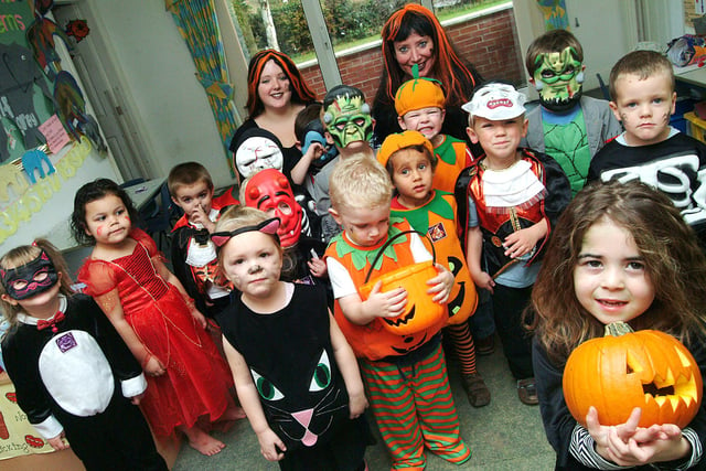 2007: staff and children at Hucknall Day Nursery are pictured in their fancy dress costumes, all ready for a spooky time.