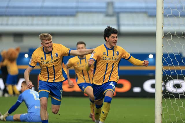 Oliver Irow scores during the Sky Bet League 1 match against Port Vale FC at the One Call Stadium, 17 Jan 2026, Photo credit Chris & Jeanette Holloway / The Bigger Picture.media