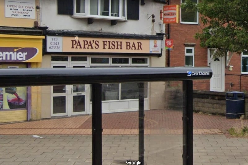 Papa's Fish Bar on Sunny Mermaid, Ravensdale Road, Mansfield.