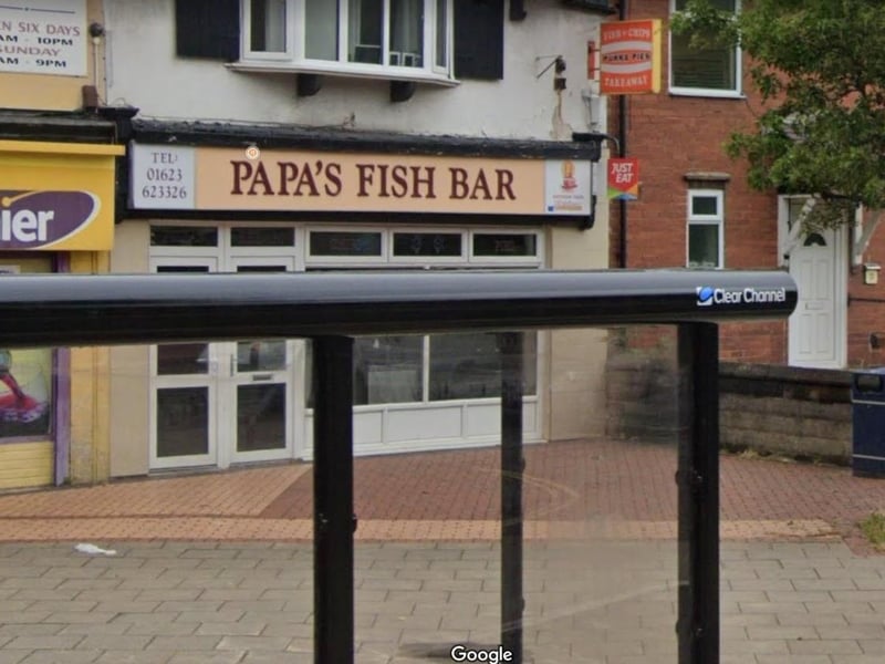 Papa's Fish Bar on Sunny Mermaid, Ravensdale Road, Mansfield.