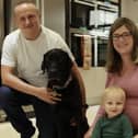 Mansfield Canine Centre owners Nathan and Emma, pictured with guide dog, Abby, and their two-year-old son, Oliver.