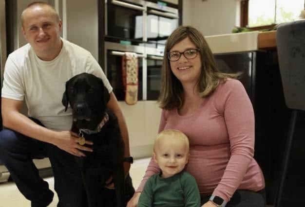 Mansfield Canine Centre owners Nathan and Emma, pictured with guide dog, Abby, and their two-year-old son, Oliver.