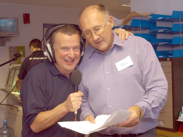 Tony Delahunty and Bill Taylor pictured during a 2006 Christmas Lights Auction at Mansfield 103.2