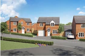 This is what the new two, three and four-bed properties will look like in Crown Farm Way in Mansfield.